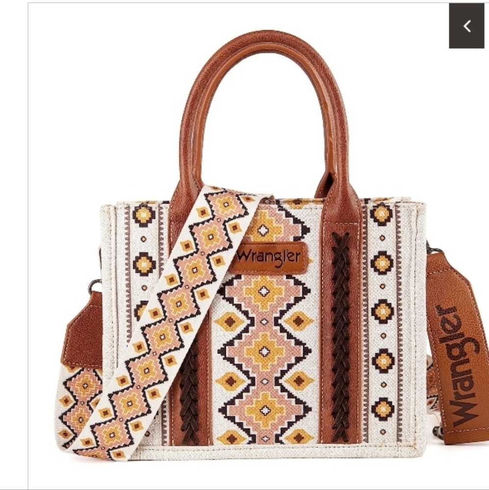 Wrangler Southwester Print Brown and Cream Tote Bag